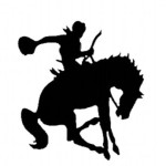 Cowboy Bucking Horse Silhouette Image